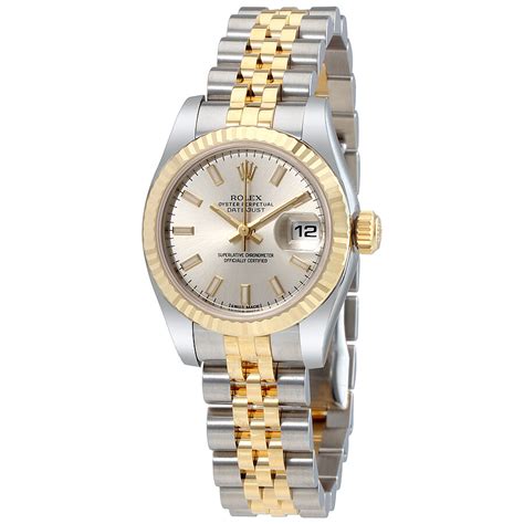 rolex women gold silver|18k gold rolex women's watch.